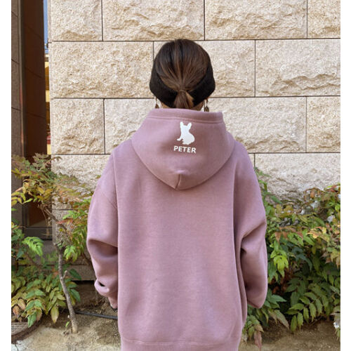 数量限定UCHINOKOフードプリントパーカーBtype(Bigシルエット裏起毛