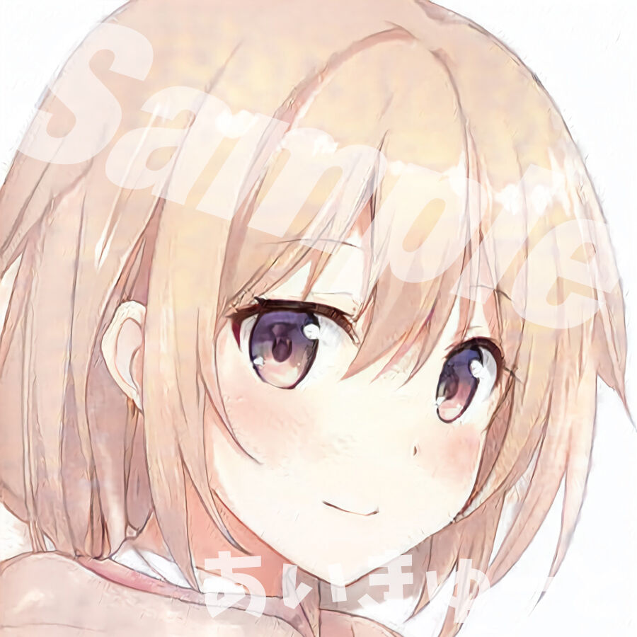 著作権フリー 可愛い女の子アイコン 微笑 ピンクブラウン ミディアムヘア ピンクの目 Sn