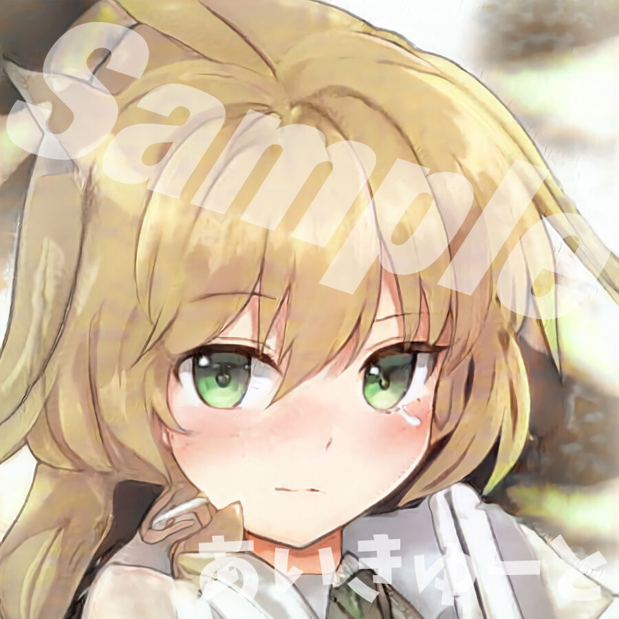 著作権フリー女の子アニメアイコン 可愛い 金髪 ミディアムヘア 涙 Twitterなどsn