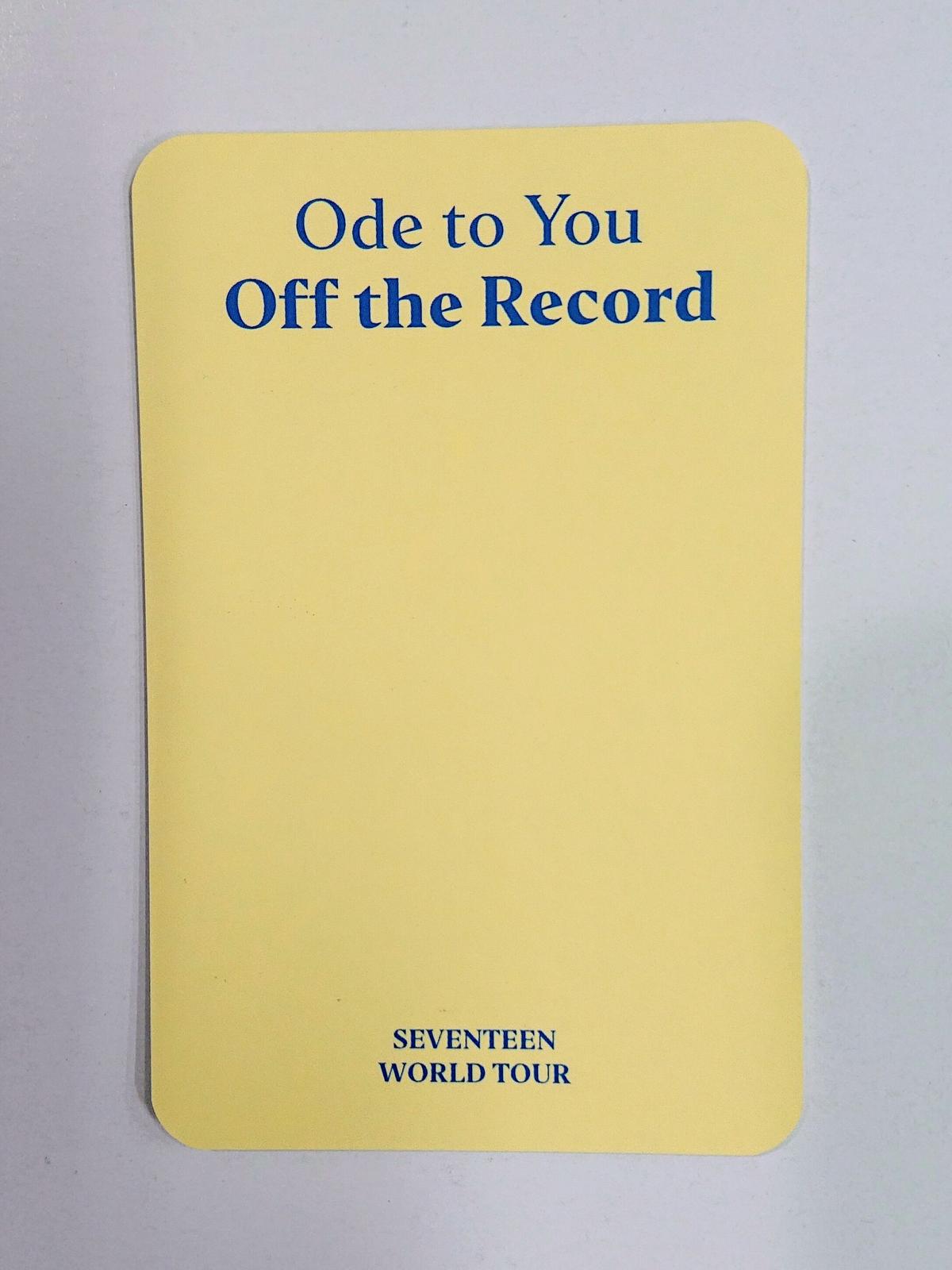 Seventeen フォトブック Off The Record トレカ ジョンハン K B