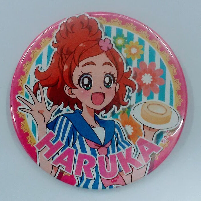 GO！プリンセスプリキュア キュアフローラ 春野はるか ぱんさ〜ぴんく 缶バッジ 春野はるか 缶バッジ プリンセスプリキュア プロダクションプリキュア