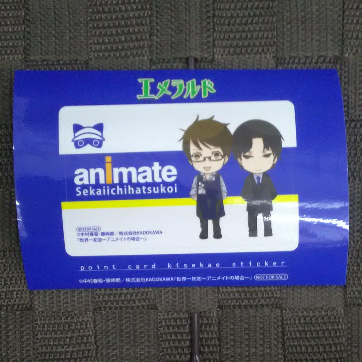 世界一初恋 アニメイトの場合 着せ替えカードステッカー 三枝謙介 手塚住記 Blグッズ 世界一初恋 アニメイトの場合 着せ替えカードステッカー 三枝謙介 手塚住記 Blグッズ