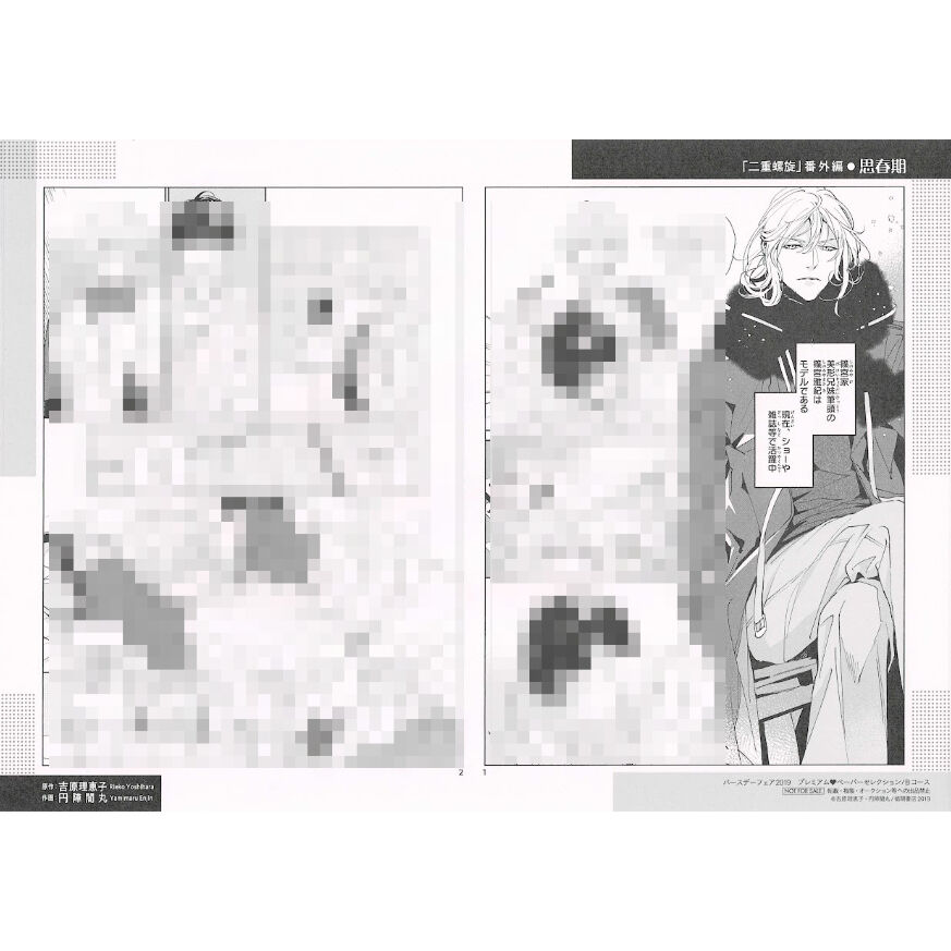 二重螺旋 メモリアルアート 複製原画 吉原理恵子 円陣闇丸 BL キャラ文庫 二重螺旋 吉原理恵子 円陣闇丸 複製原画 キャラ25周年