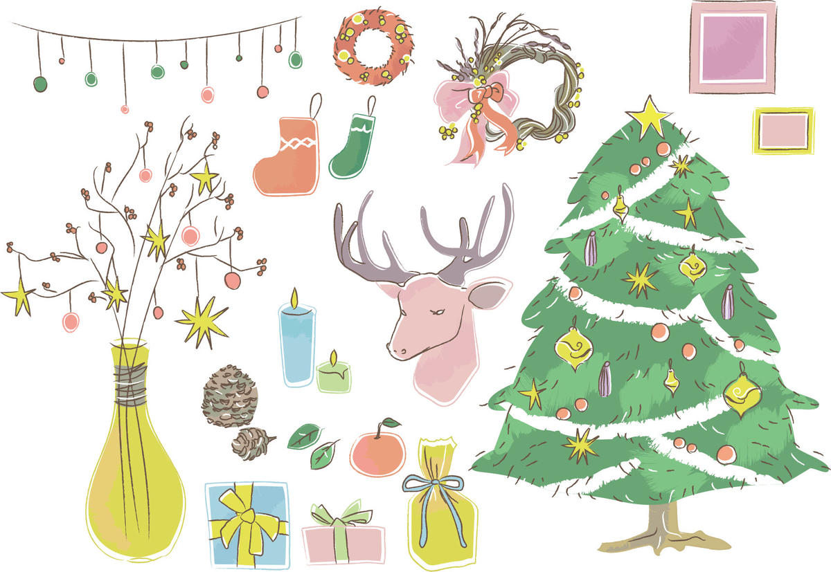 クリスマス グッズ セット Epsデータ Illust Download