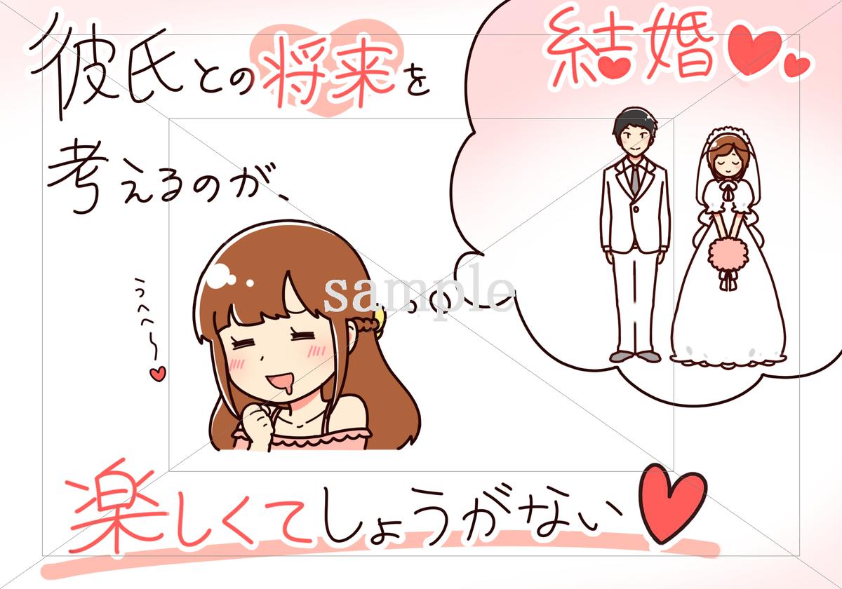 彼氏が大好きな彼女 彼氏との将来を考える彼女のイラスト素材 250
