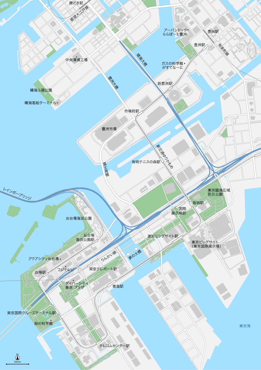 東京 豊洲 お台場 マップ Pdfデータ 地図素材をダウンロードにて販売するお店 今八商店