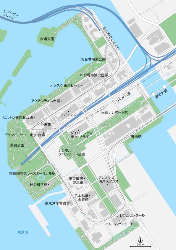 東京 お台場 ベクター地図データ Eps 日本語 地図素材をダウンロードにて販売するお店