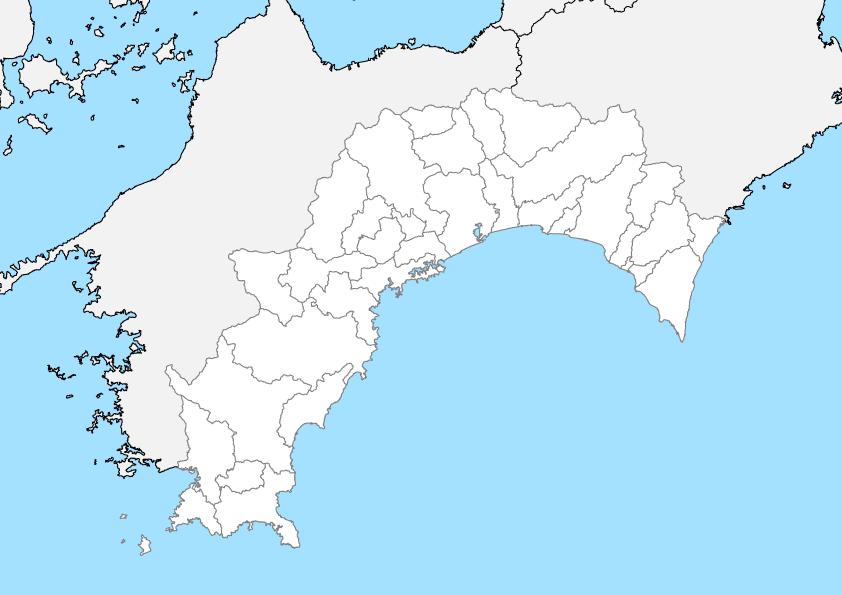 無料 高知県 白地図 市区町村別 フリー素材 地図素材をダウンロードにて販売するお店 今八商店