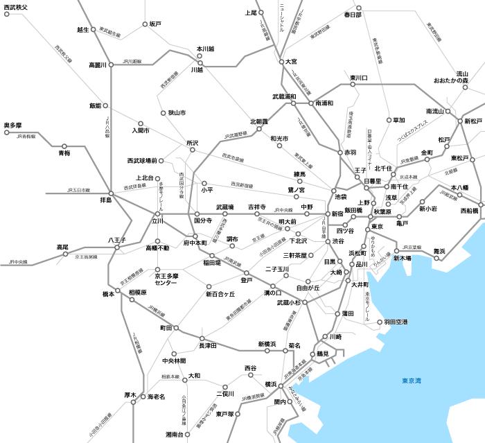 東京都 鉄道路線図 Pdfデータ 地図素材をダウンロードにて販売するお店 今八商店