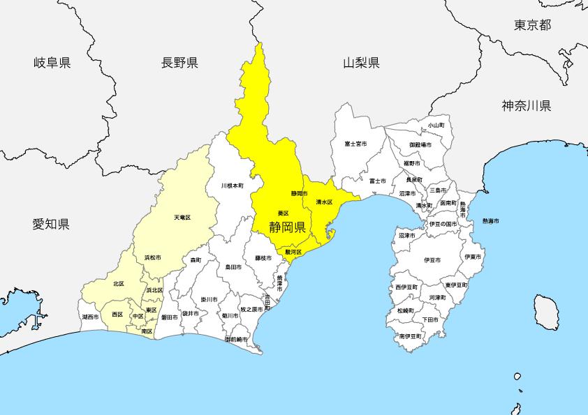 静岡県 市区町村別 白地図データ Eps 地図素材をダウンロードにて販売するお店 今八商店