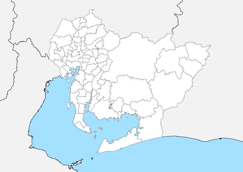 愛知県 市区町村別 白地図データ Eps 地図素材をダウンロードにて販売するお店 今八商店