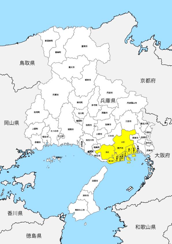 兵庫県 市区町村別 白地図データ Eps 地図素材をダウンロードにて販売するお店 今八商店