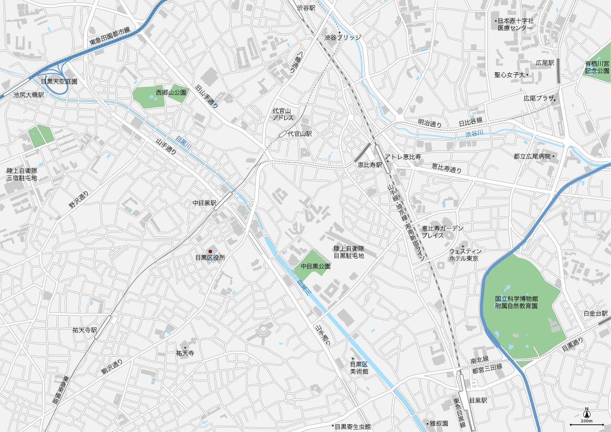 東京 恵比寿 代官山 中目黒 マップ Pdfデータ 地図素材をダウンロードにて販売するお店