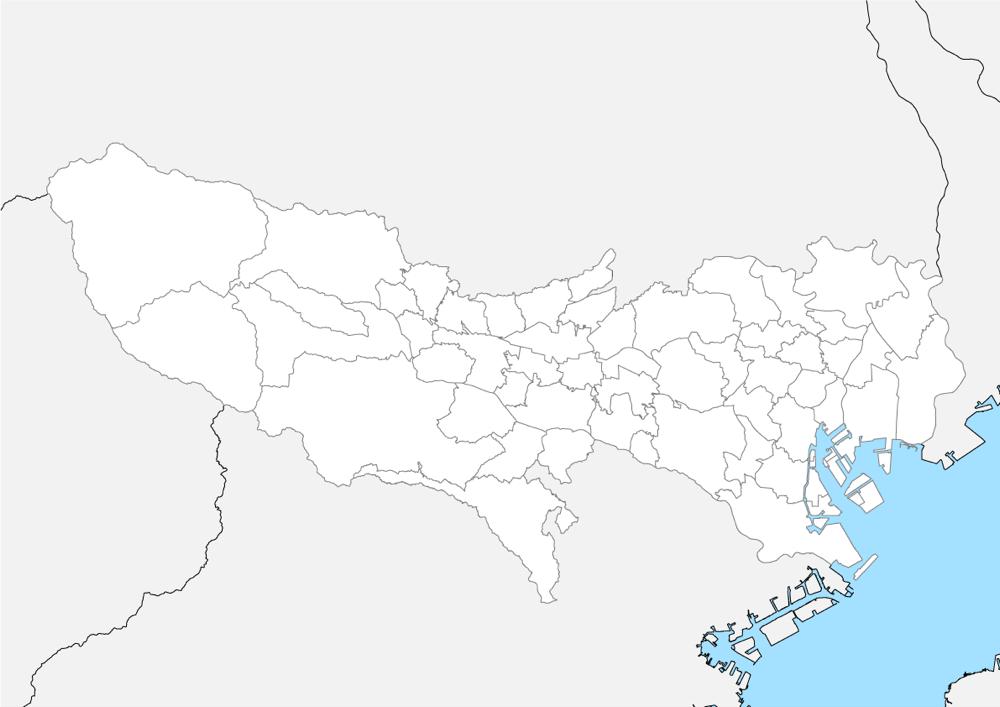 無料 東京都 白地図 市区町村別 フリー素材 地図素材をダウンロードにて販売するお店 今八商店
