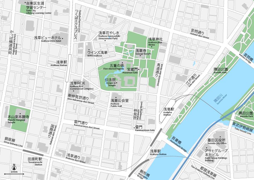 東京 浅草マップ Pdfデータ 日本語 英語 並記版 地図素材をダウンロードにて販売するお