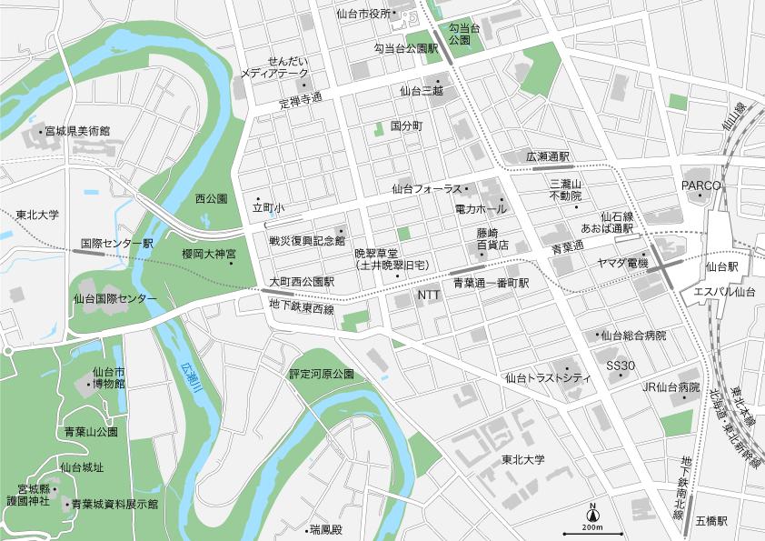 宮城 仙台 マップ PDFデータ | 地図素材をダウンロードにて販売するお店|今八商店