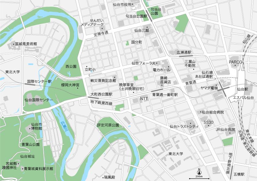 宮城 仙台 マップ Pdfデータ 地図素材をダウンロードにて販売するお店 今八商店