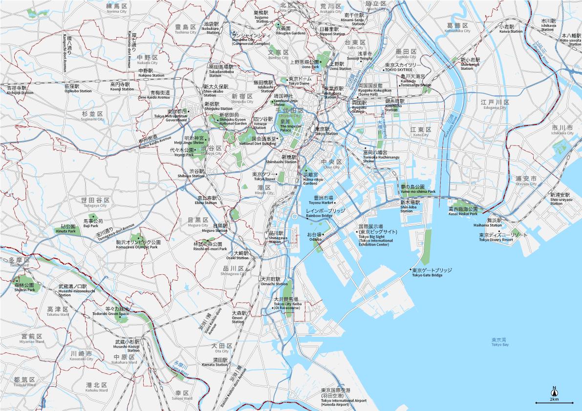 東京 広域 ベクター地図データ Eps 日本語 英語 並記版 地図素材をダウンロードにて