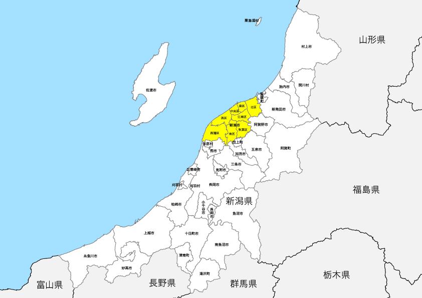 新潟県 市区町村別 白地図データ Eps 地図素材をダウンロードにて販売するお店 今八商店