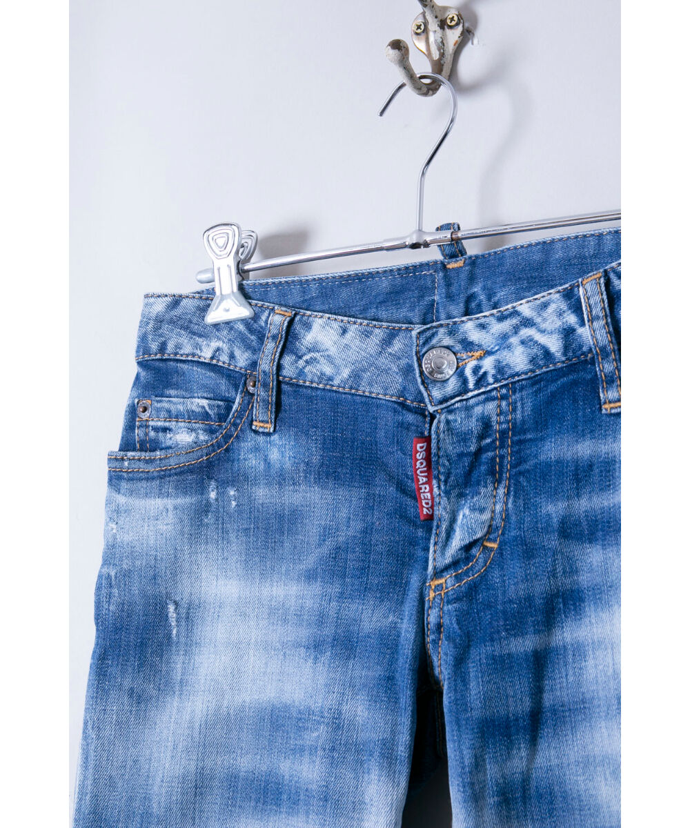 ダークブラウン 茶色 □【B-7】DSQUARED2 ダメージ ジーンズ