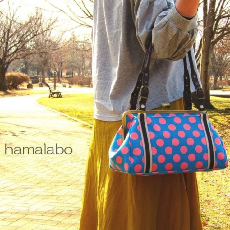 Kt 34 横長 特マチ がま口トートバッグの型紙 レシピ 30cm 角型用