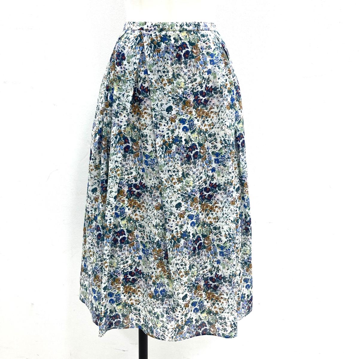 No.2203100 若草ホワイトプリントスカート Made in Japan