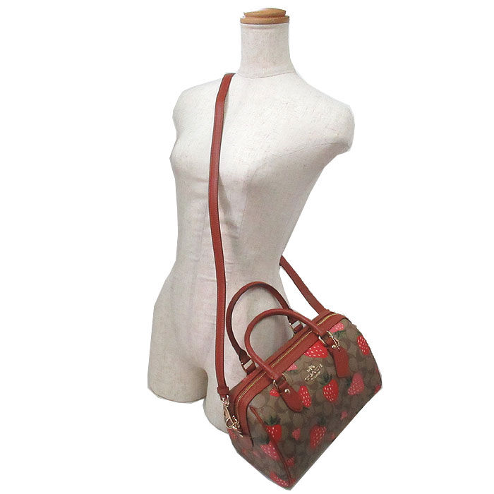 コーチ ハンドバッグ COACH シグネチャー ワイルドストロベリー プリント ローワンサッチェル 2WAY ボストンバッグ CH511 IME7V