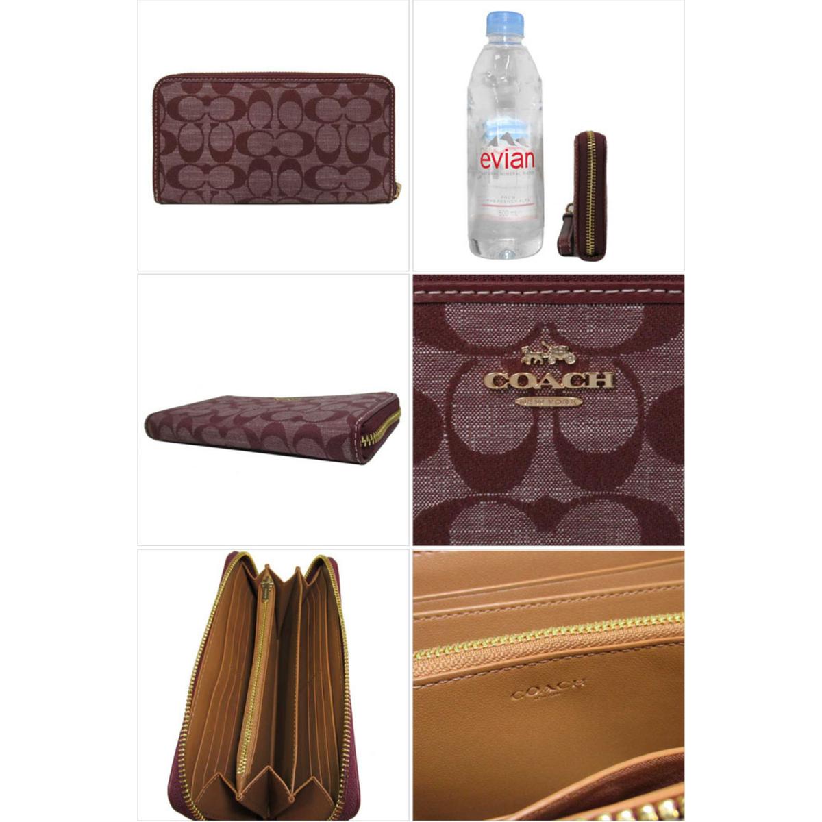 コーチ 長財布 COACH シグネチャー シャンブレー ストラップ付 ロング