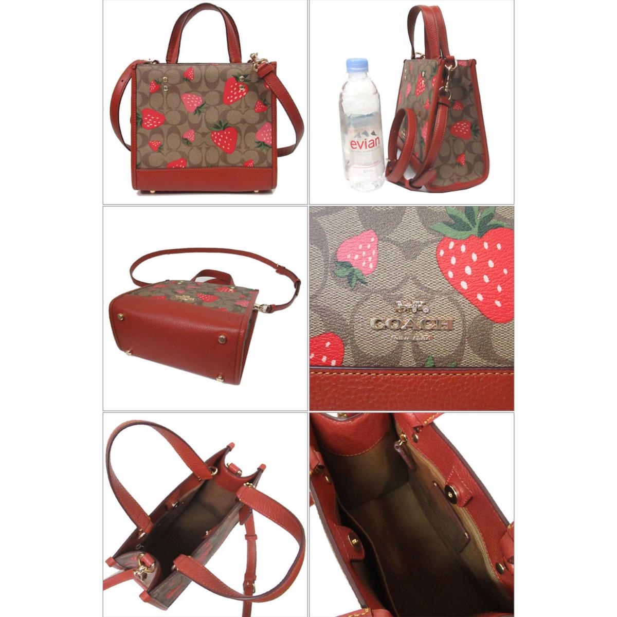 コーチ トートバッグ COACH PVC シグネチャー ワイルド ストロベリー