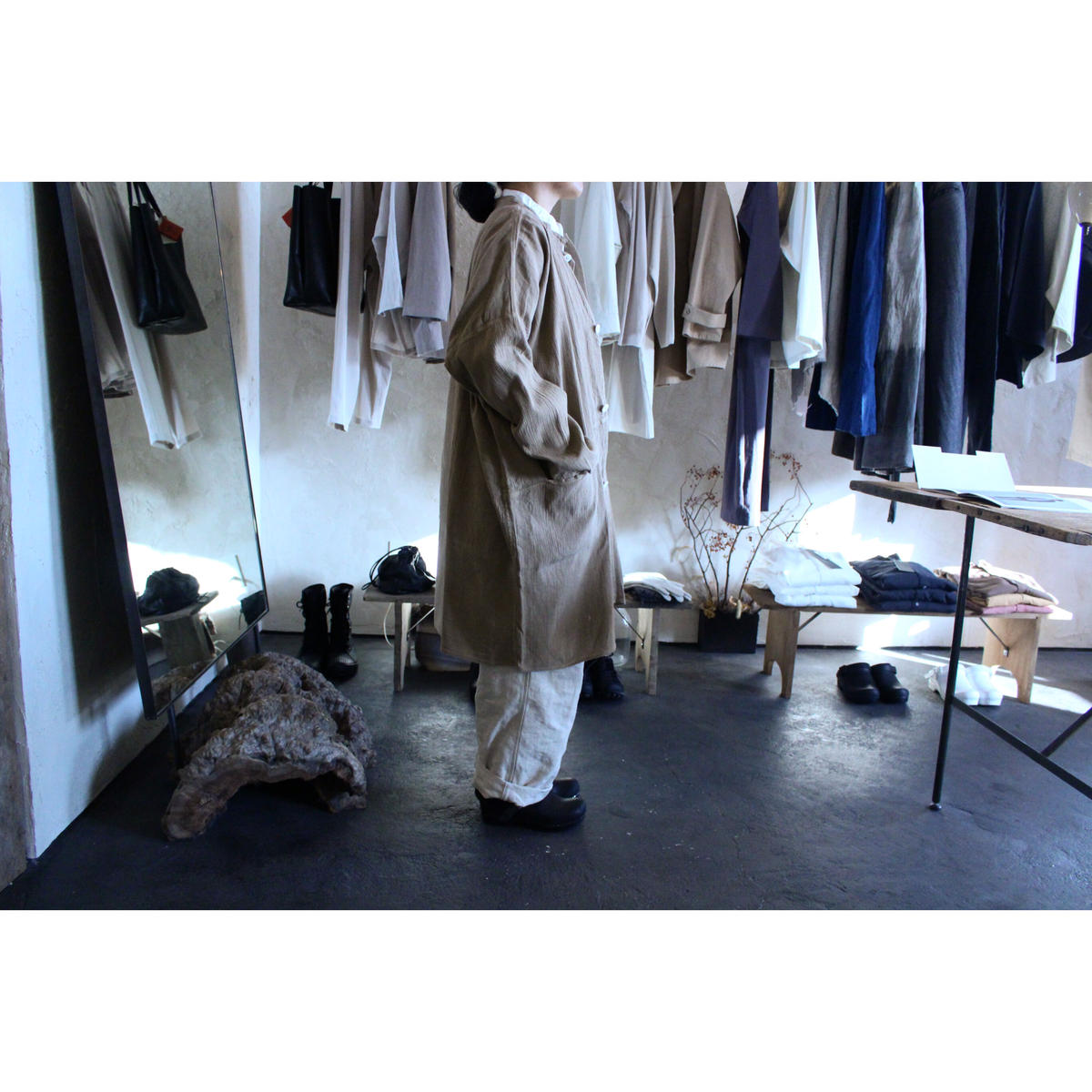 強撚大麻綿コート 胡桃(草木染) / MITTAN | SoL