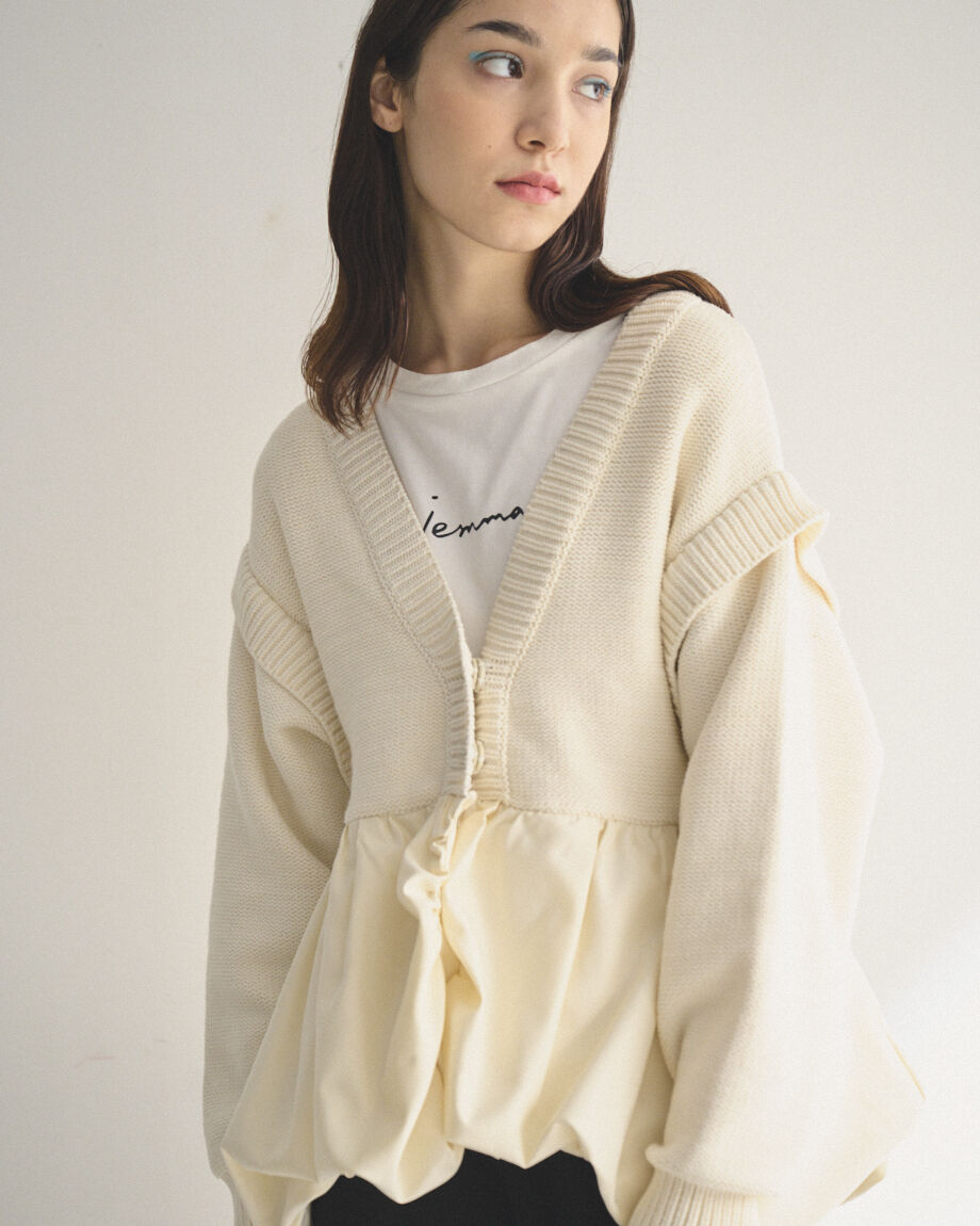予約販売】バルーンドッキングカーデ・WHITE | jemma.atelier
