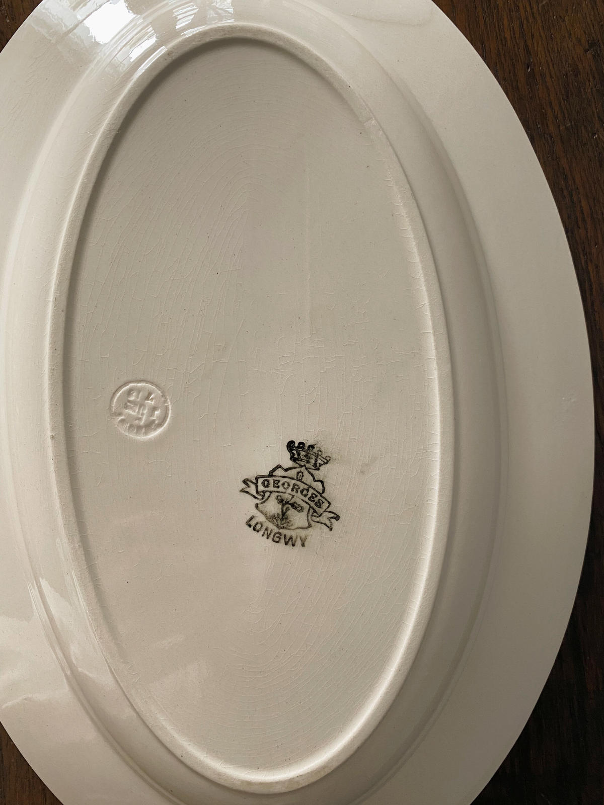 フランスアンティーク　LONGWY ロンウィ窯 大皿 オバール フランスアンティーク LONGWY ロンウィ窯 大皿 オバール