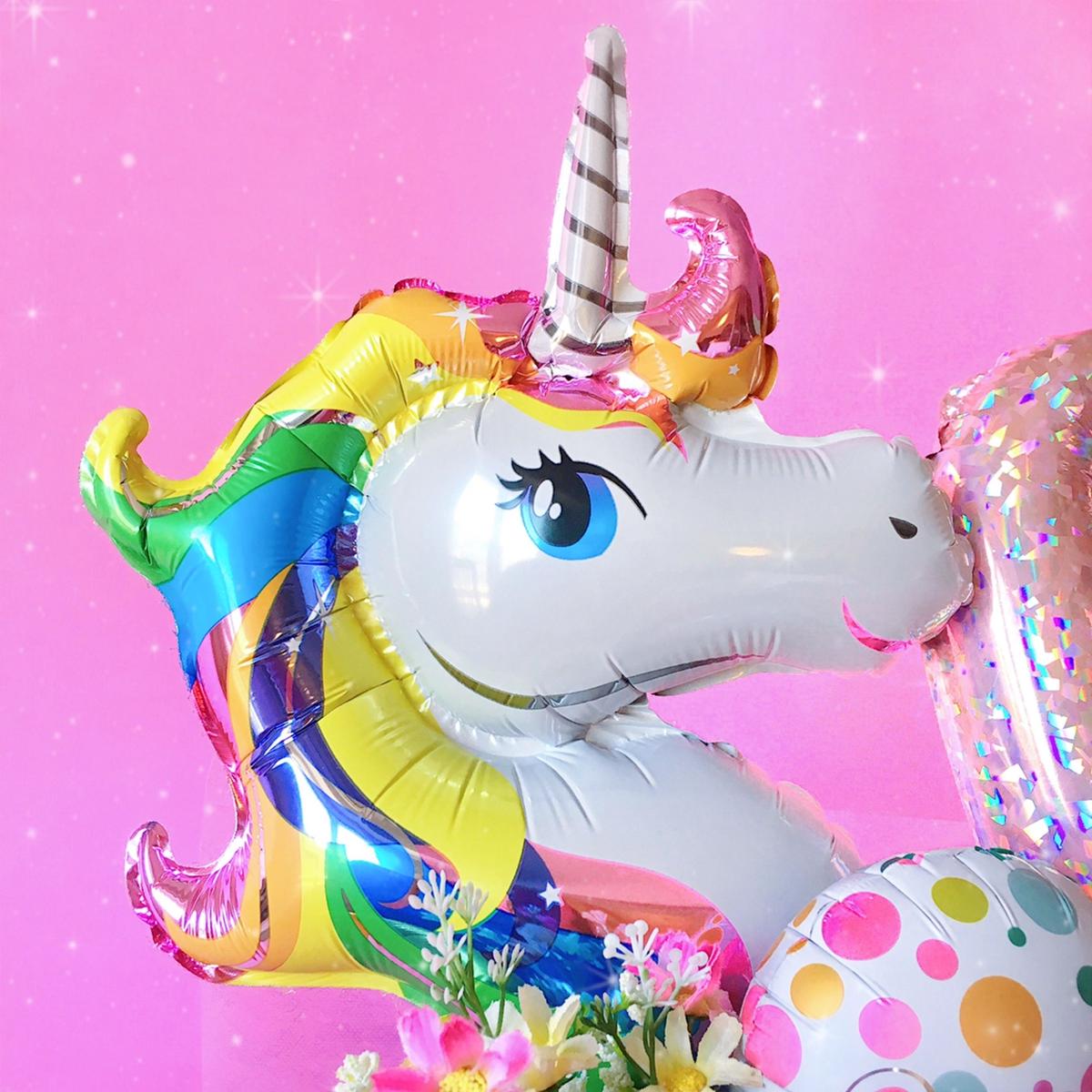 誠実 ユニコーン 立体ピンク バルーン 特大 原宿 グッズ 風船 誕生日 お祝い 子供 ベビー 可愛い雑貨 ぺたんこ配送