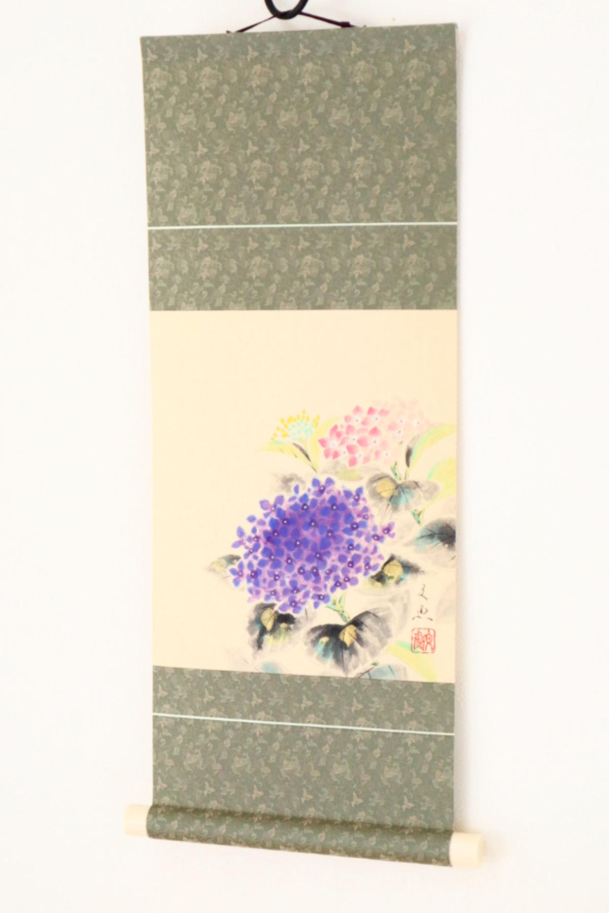 ミニ軸 中谷文魚作画 「紫陽花」 | くうかんそうしょく 栞