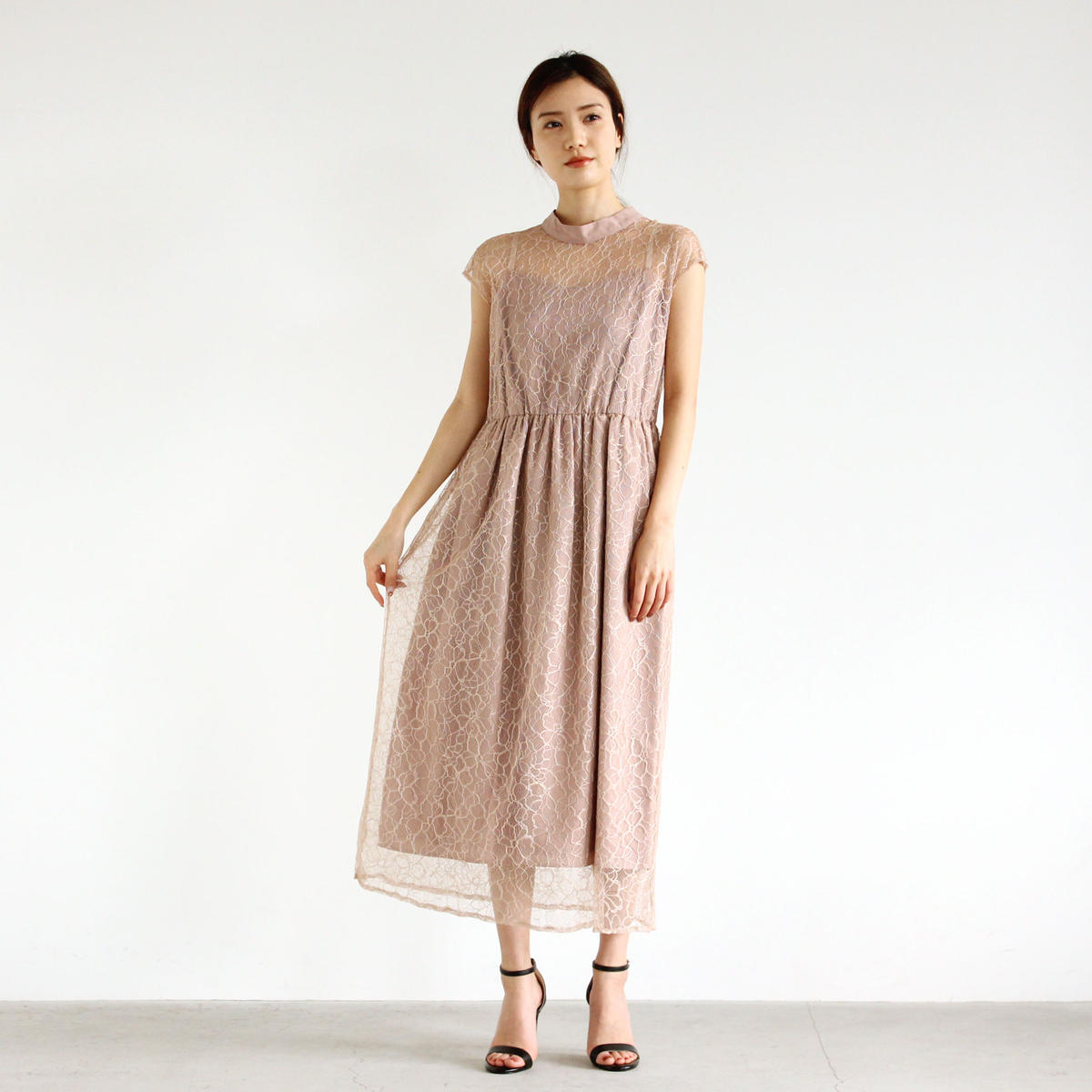 ボトルネックレースワンピース Kaene