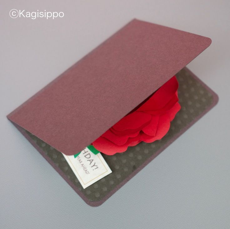 ダウンロード版の型紙 赤い薔薇 ポップアップカード Pdf Kagisippo