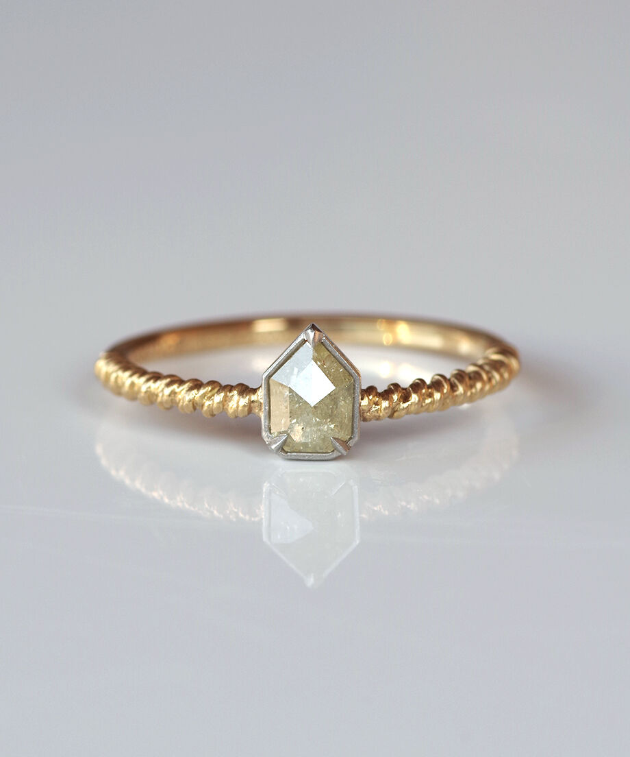 One of kind / Diamond Ring <K18YG,Pt900> - R416...