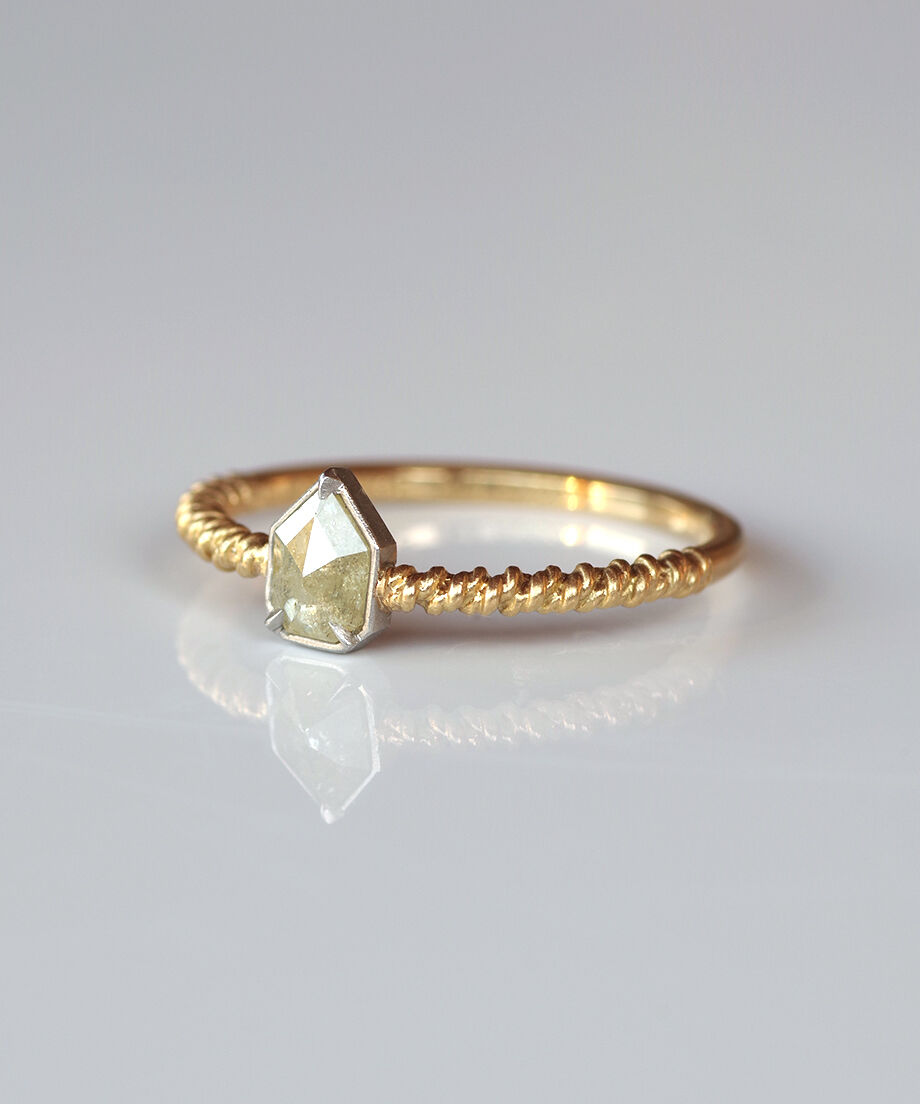 One of kind / Diamond Ring <K18YG,Pt900> - R416...
