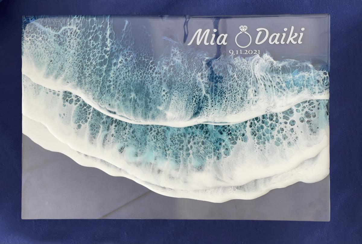 レジンアート【波のクリアパネル】受注制作/アクリルパネル海