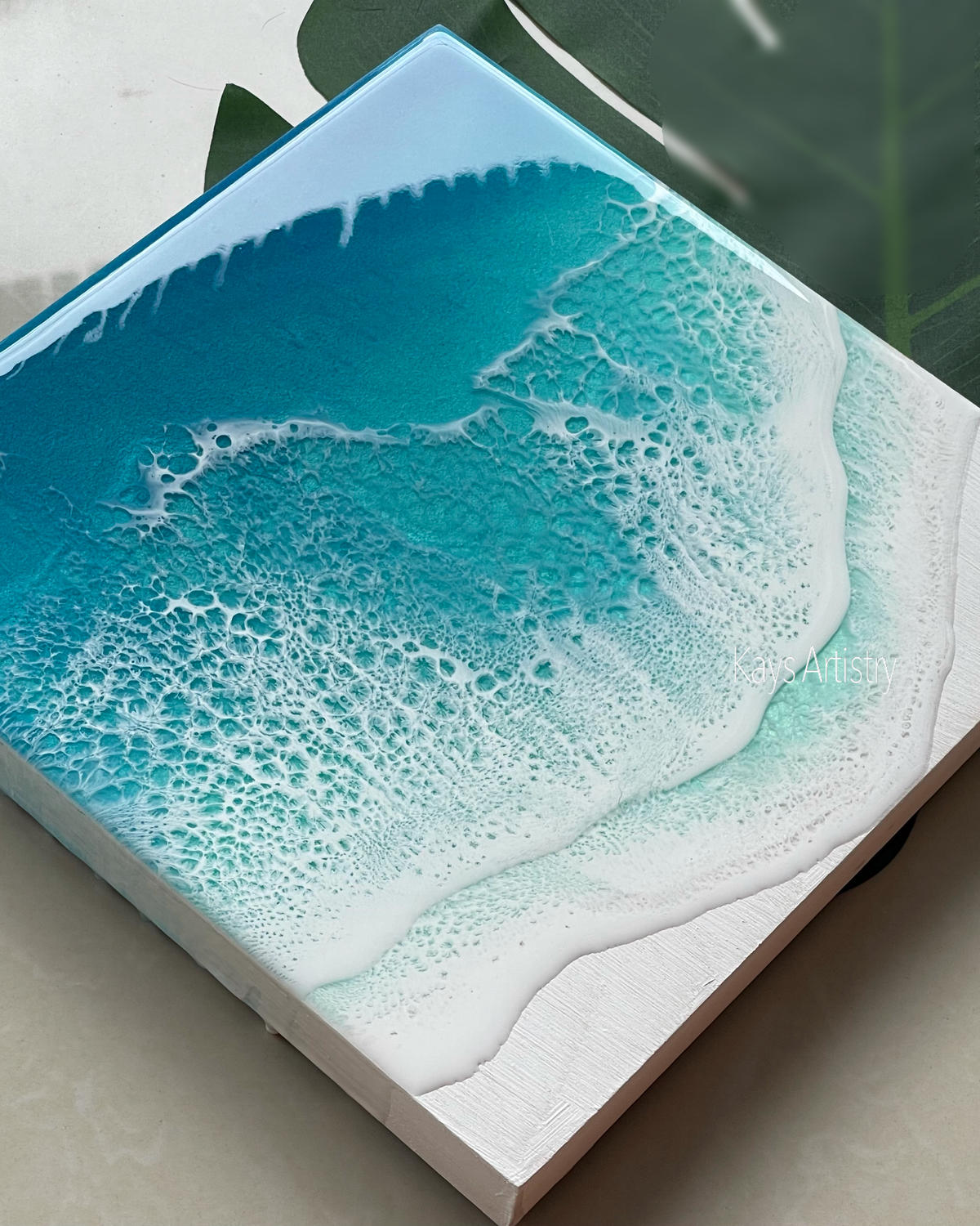 桜 印 流木レジンアート53㎝ レジンアート波紋 レジンアート水面 海