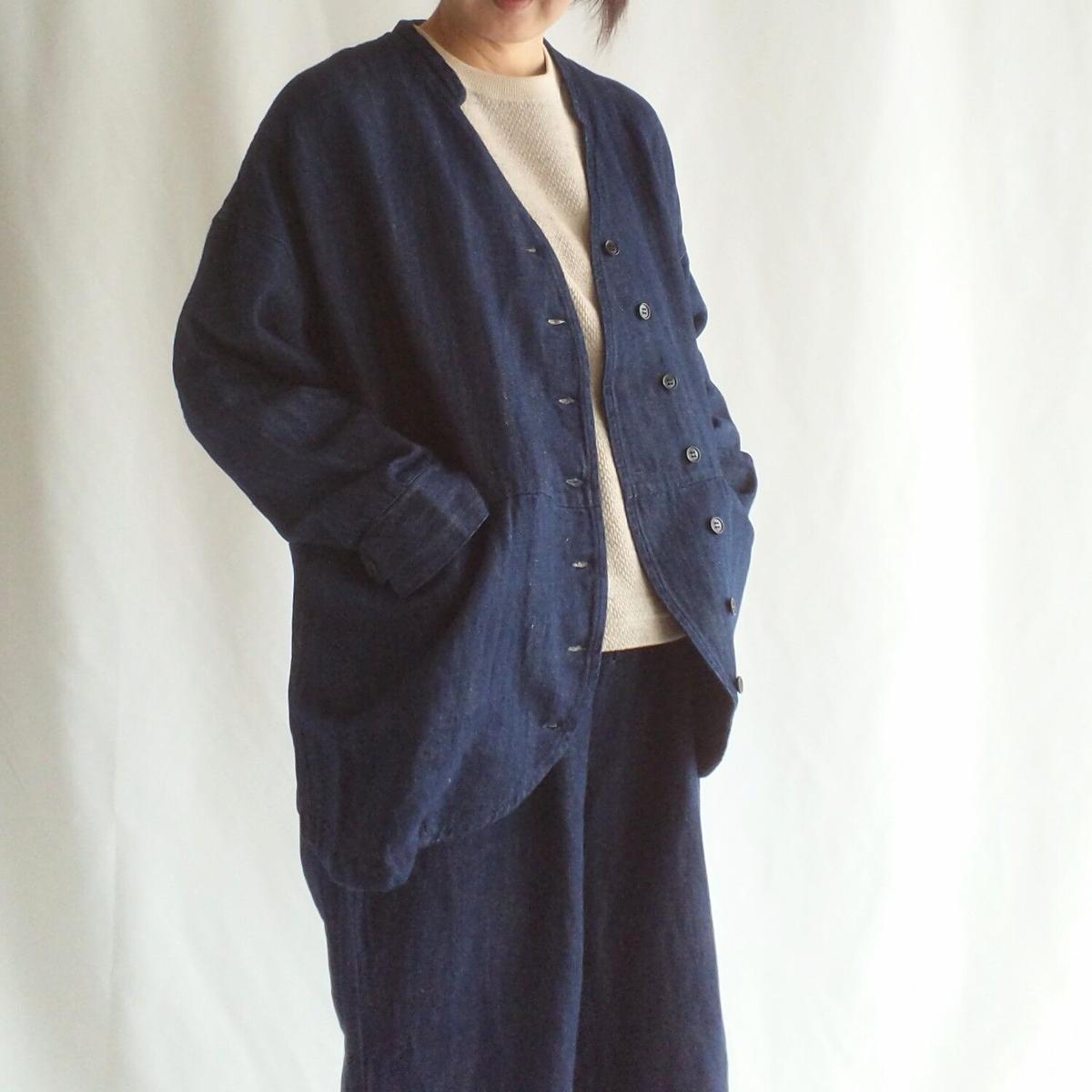 nachukara 綿麻デニムフロントカーブジャケット nk520511 | kleur