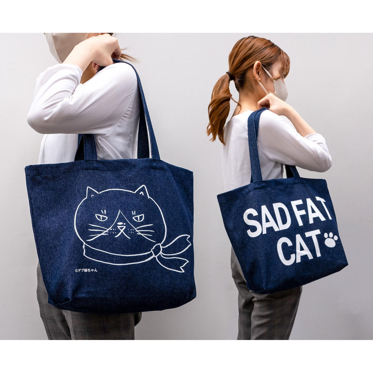 かなしきデブ猫ちゃん デニムトートバッグ 神戸新聞オンラインショップ リブstore得ダネ