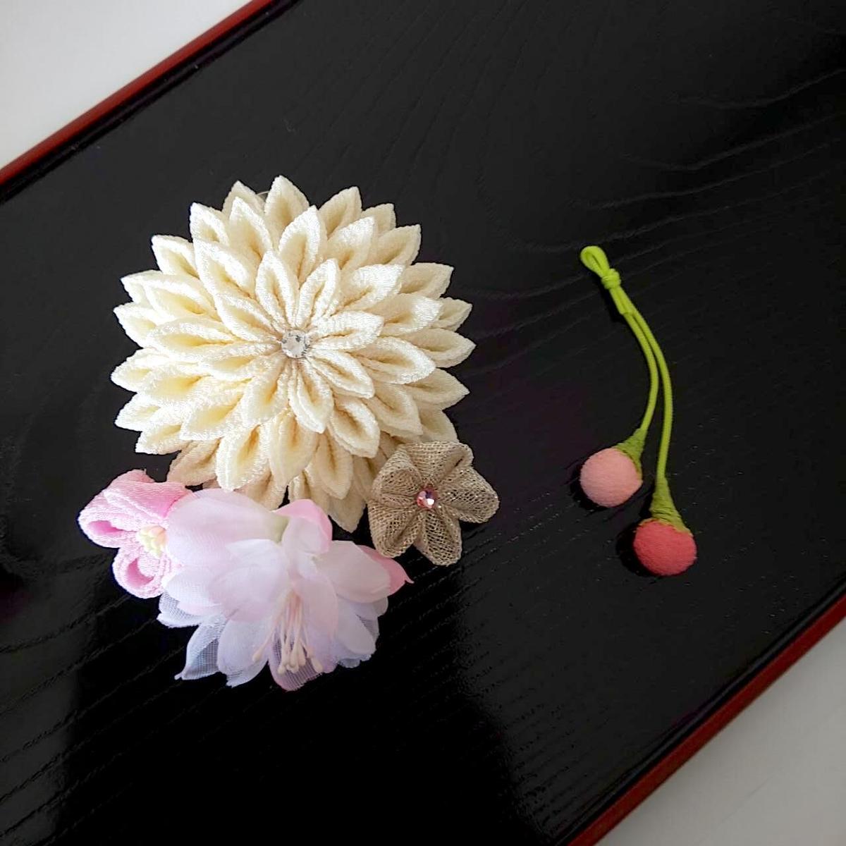 つまみ細工のベビークリップ 春色 桜