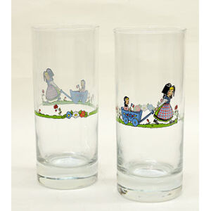 フランス アルザス 民族衣装 Hansi ハンジ グラス コップ ベビーカー コﾁカｰﾆバ