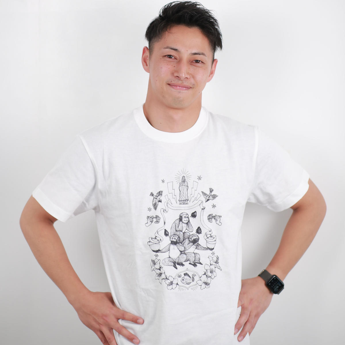 栃木 三猿 半袖tシャツ レギュラーフィット White No Name