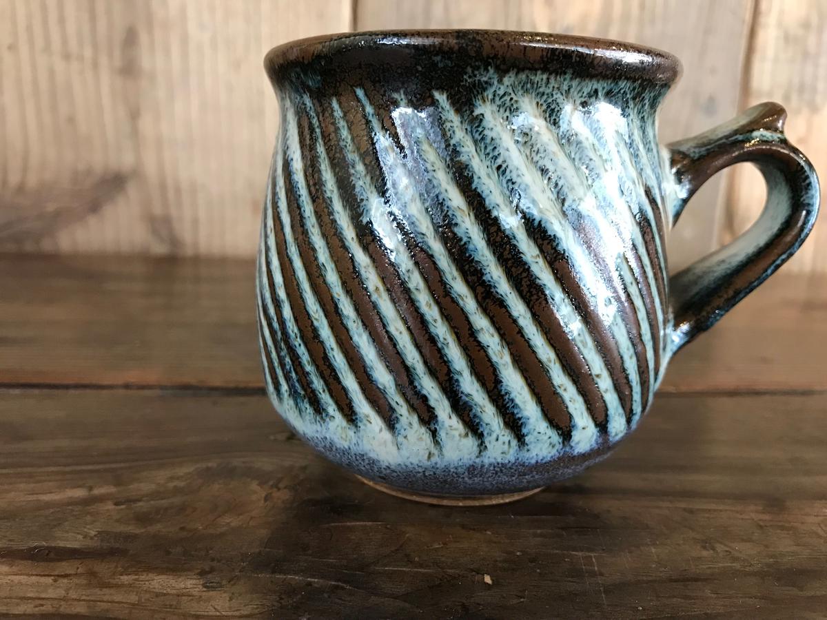 割引 湯町窯 マグカップ 2個セット スリップウェア 民藝 昭和