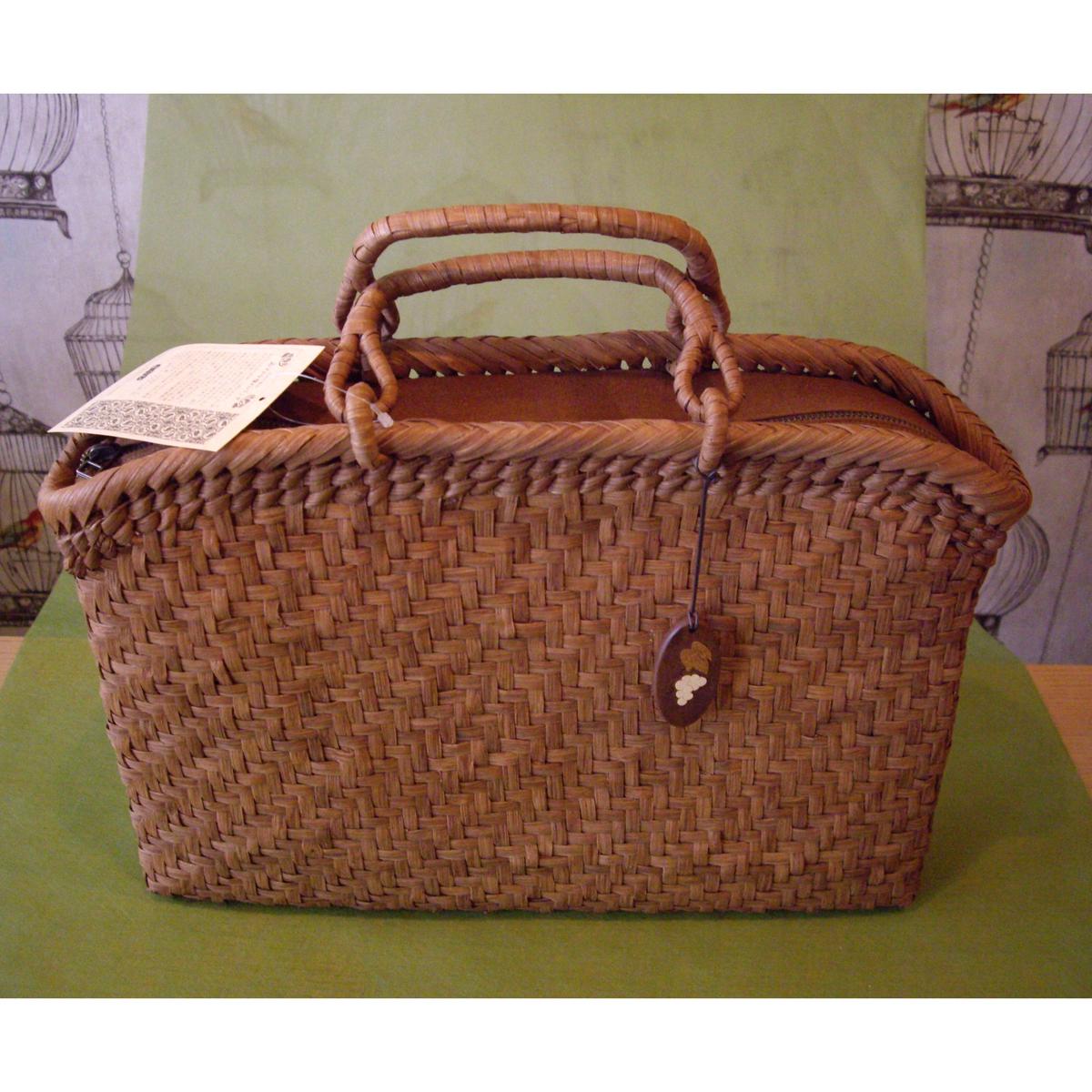 山葡萄かごバッグ「ブリーフケース」（削皮）内布・被せ付 | koselig-shop