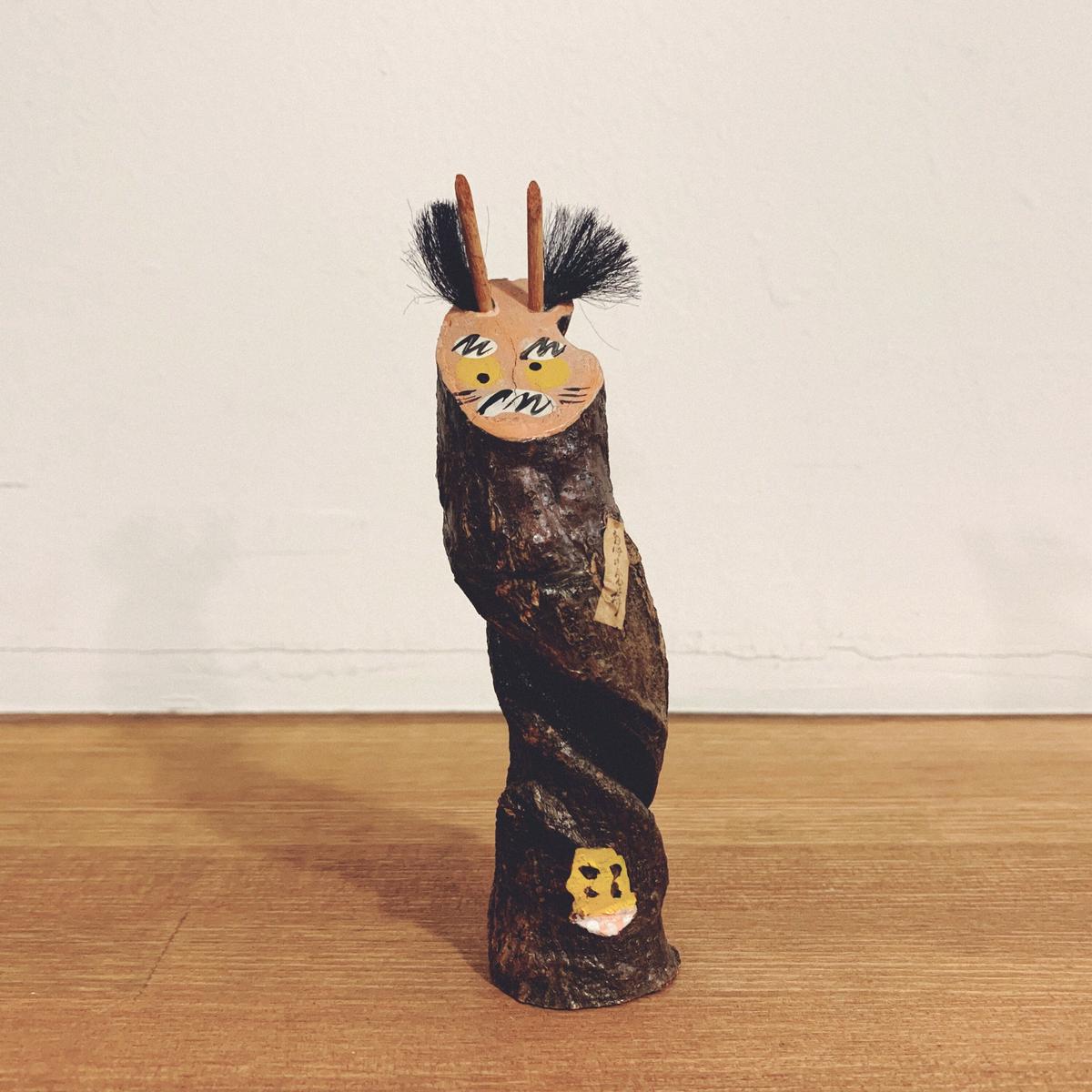 2A25】鬼の寒念仏 万兵作 大型46cm 陶器人形 大津絵 郷土 魔除 信楽焼