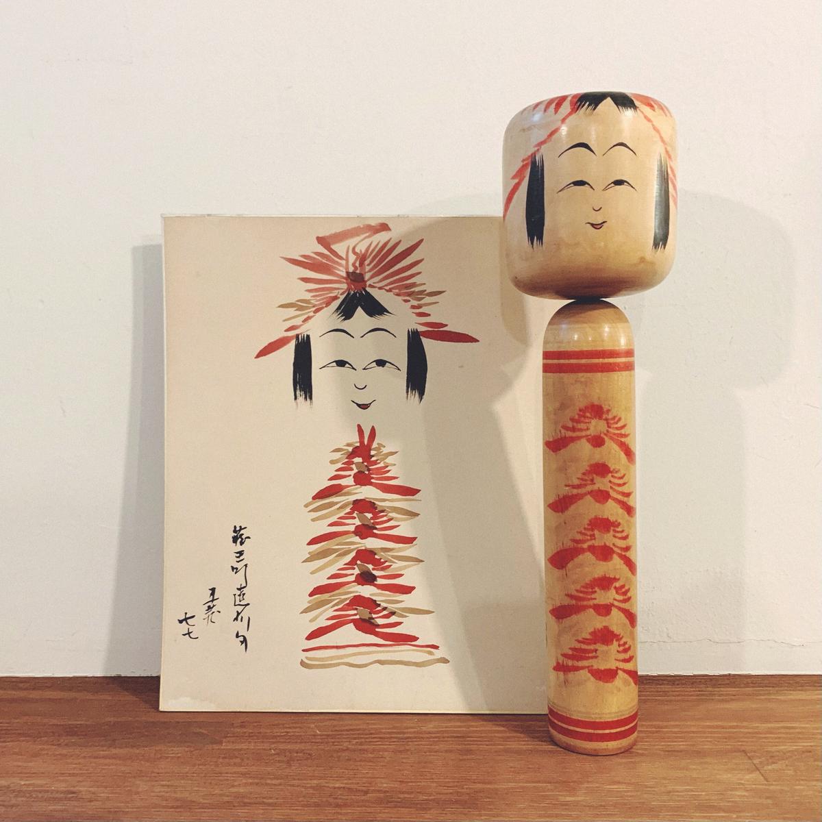 伝統こけし、戦前、古品、佐藤丑蔵、約7.2センチ！
