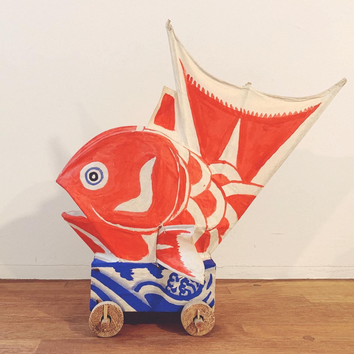 昭和 廃絶 大野富松 三条の鯛車 鯛灯籠 特大 張子 人形 郷土玩具 新潟